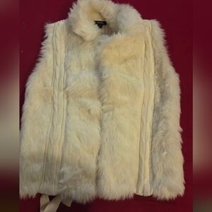 XOXO Women's Cream Faux Fur Vest